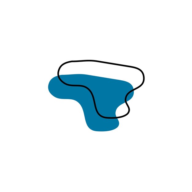 set of blob elements hand drawn vector hand drawn