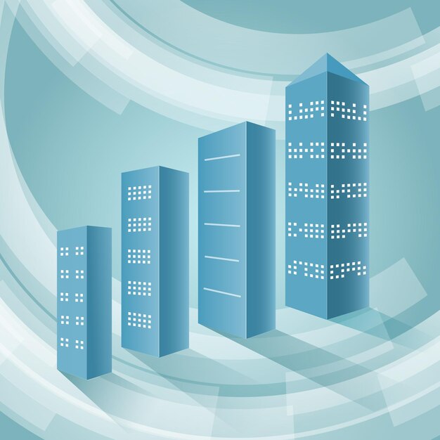 Set of buildings color concept skyscraper office center