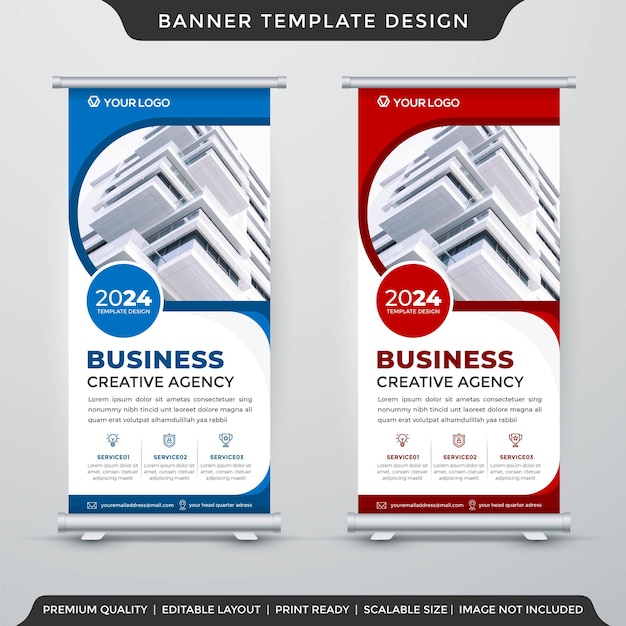 set of business stand banner premium style