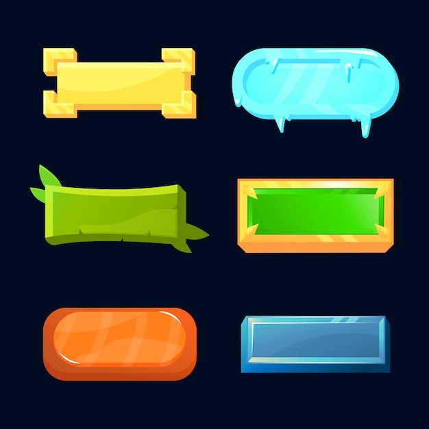 Set of button game ui