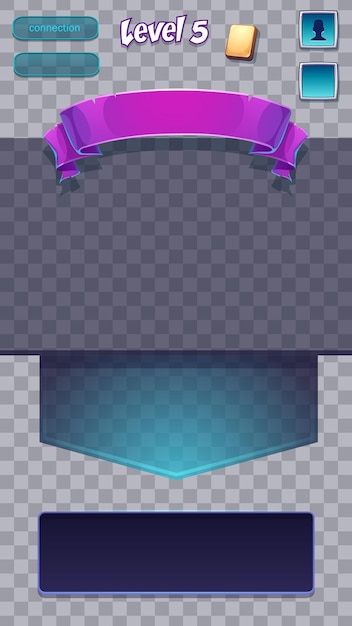 set of buttons and windows on a transparent background