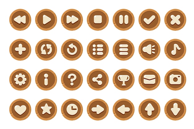 Set of buttons for games