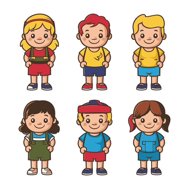 Vector set of children comics