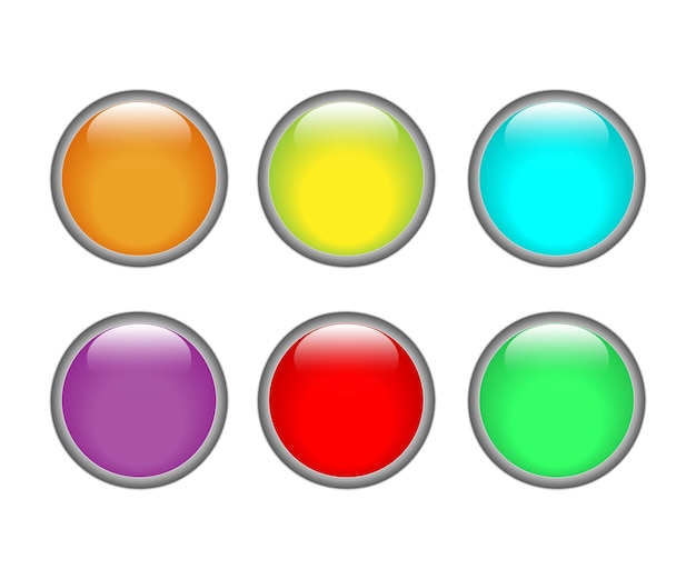 set of circle glass buttons collection