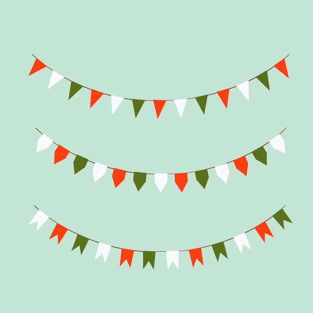 Set of colored flags holiday flags
