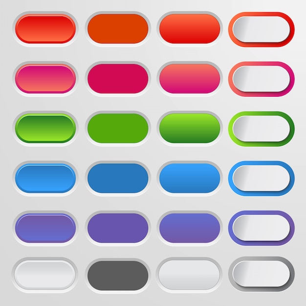 set of colored web buttons. colorful collection 