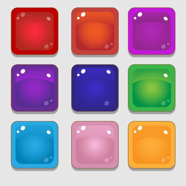 set of colorful buttons