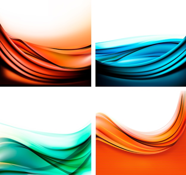 Set of colorful elegant abstract backgrounds
