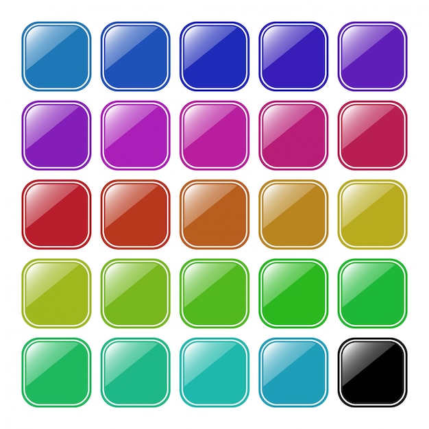 Set of colorful glass buttons.