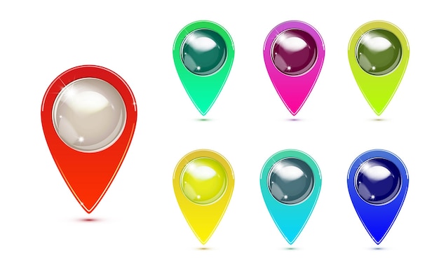 set of colorful map markers gps location symbol pointer minimal vector symbol marker sign