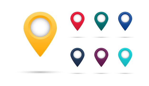 Set of colorful map pointer Map pins markers Location icons for map