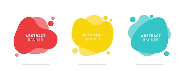 Set of colorful modern flat abstract liquid blob banner
