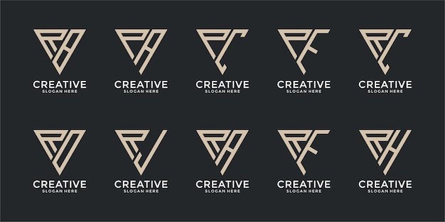 set of creative monogram logo design template