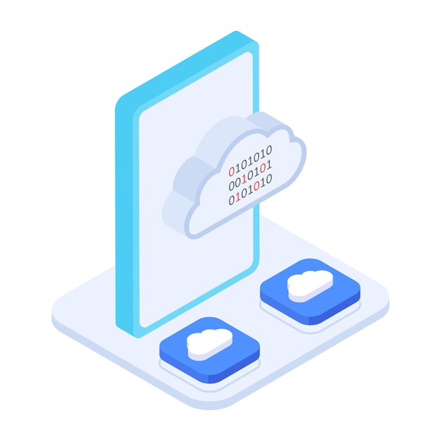 set of database management isometric icons