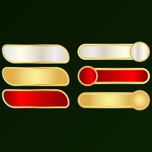 Set of decorative luxury golden arabic islamic banner title frame transparent background gold text b