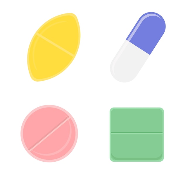 set of different flat isolated tablets vector illustration