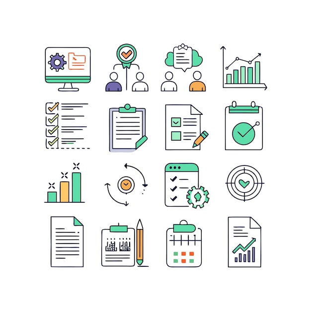 Set of document icons