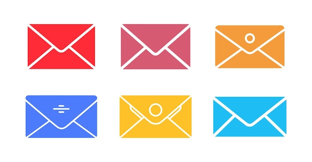 Set of Email icons Vector illustration in flat style