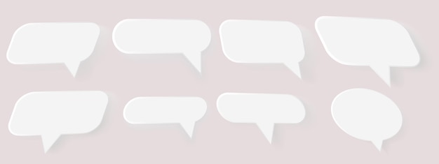 Set of empty speech bubble text box chatting box message box with copy space for text