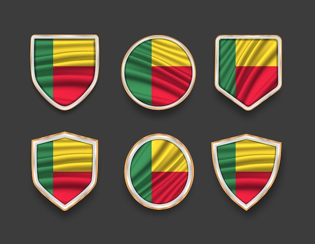 set of flags in frames with various frame shapes