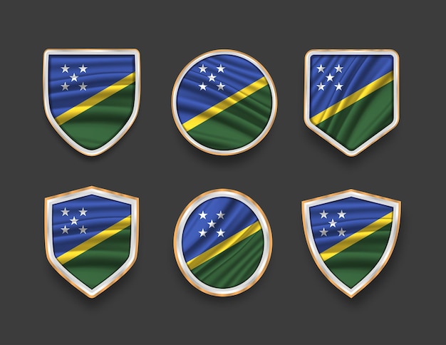 set of flags in frames with various frame shapes