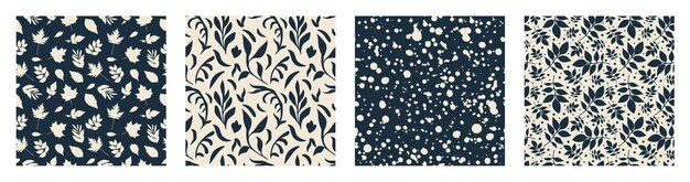 Set of four seamless decorative patterns