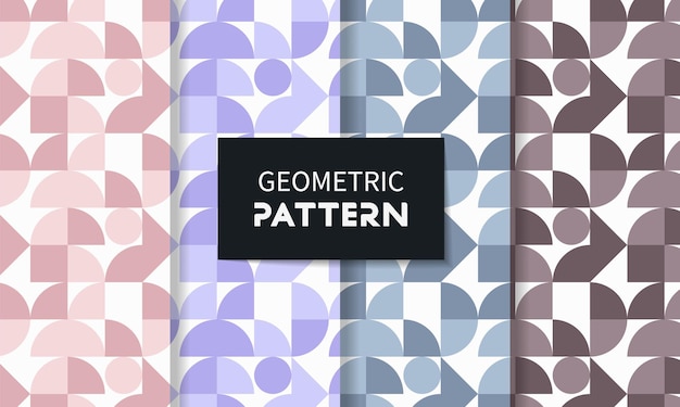 Set of geometric seamless patterns. Vector