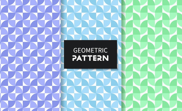 Set of geometric seamless patterns. Vector