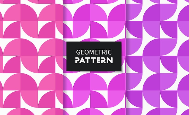 Set of geometric seamless patterns. Vector