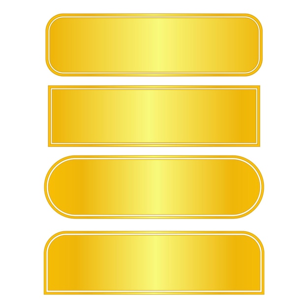 set of golden banners badge element design