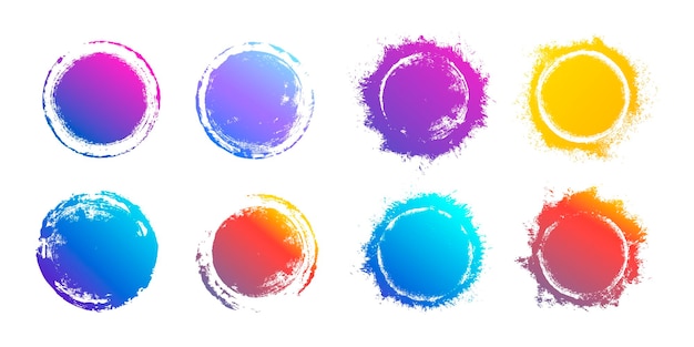 Set of gradient round spots.Grunge Sticker.Banners, Labels and Badges .