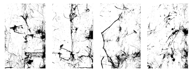 Set of Grunge Vector Textures Black and White Backgrounds with Distress Effects EPS 10