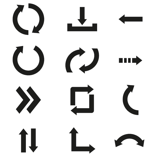 Set of hand drawn black arrows vector collection