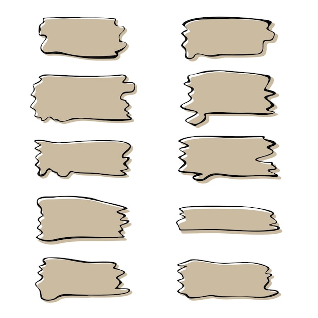set of hand drawn frames speech bubble shapes collection of banner for chat and advertising