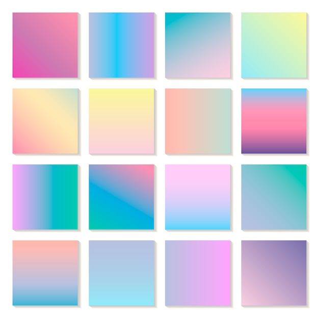  set of holographic modern gradients, backgrounds. screen  for mobile app