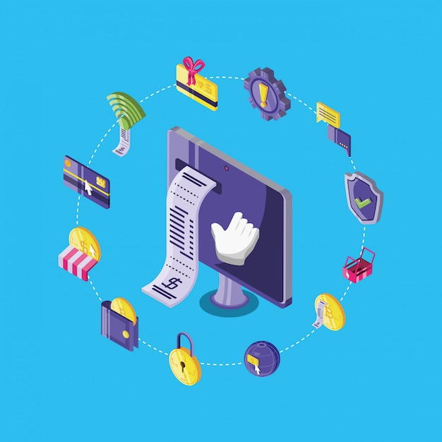 set of icons online payments