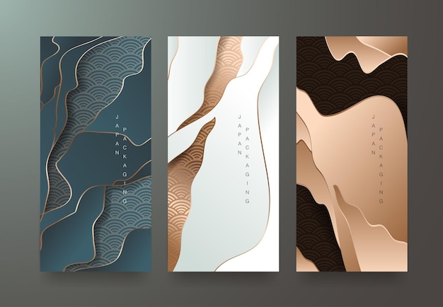 set of japanese banner templates