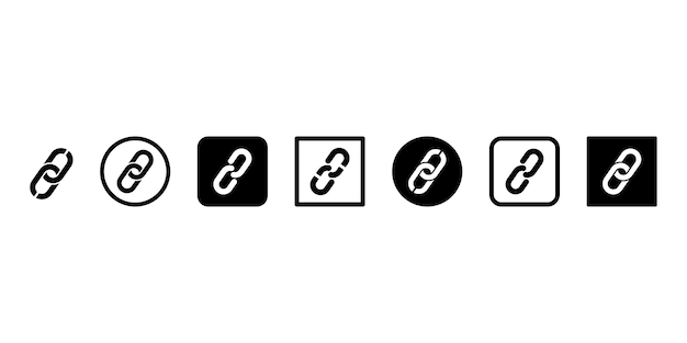Set of link buttons vector icons Hyperlink or url symbol Copy sign Vector 10 Eps