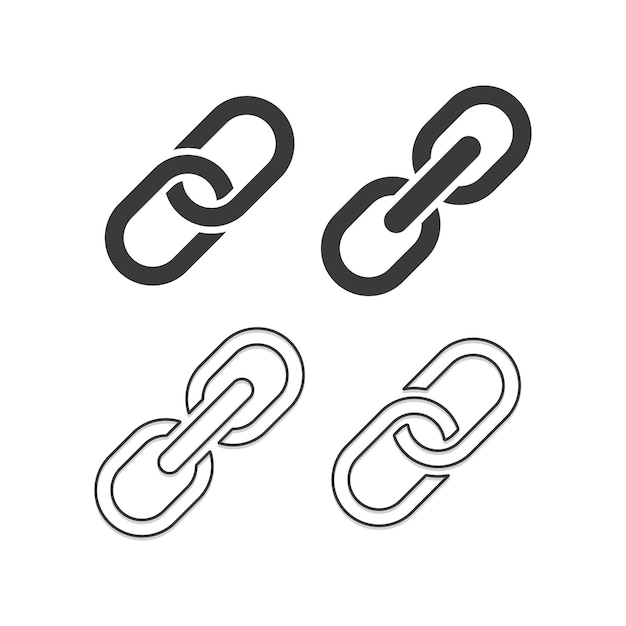 set of link icon hyperlink chain symbol vector illustration