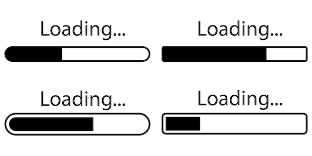 Set of loading icons load indicator sign waiting symbols Vector illustration
