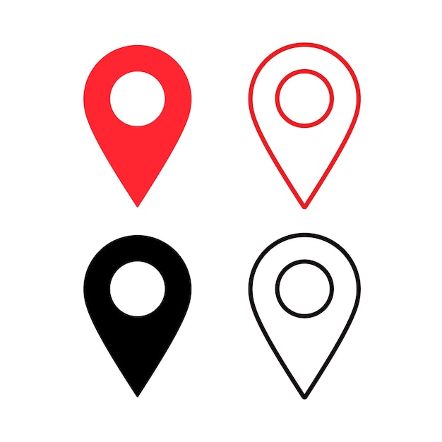 Set of location pins