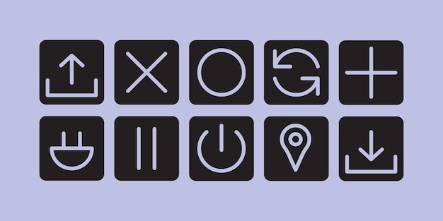 set of logo symbol icon vector illustration minimalist design