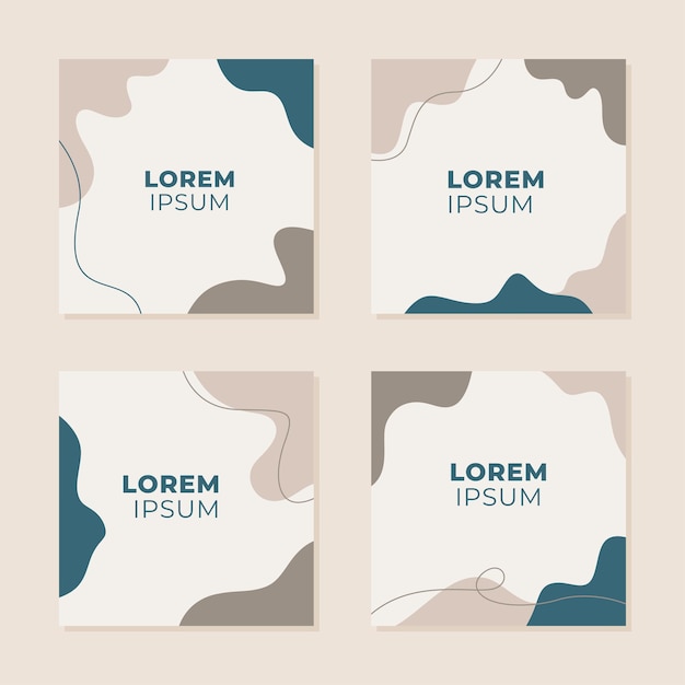 set of minimal square backgrounds with abstract shapes
