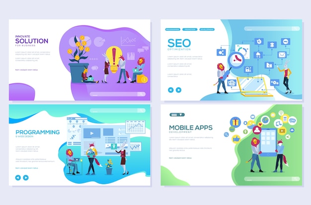 set of mobile website development