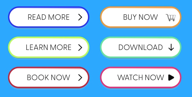 set of modern buttons for web site and ui vector icon