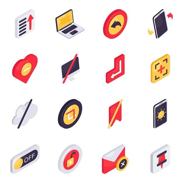 Set of Modern Isometric Icons