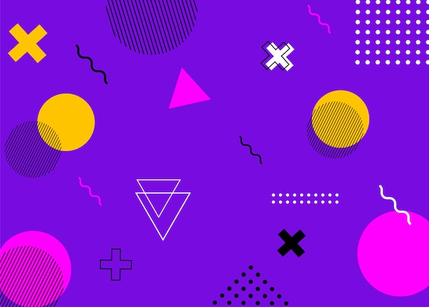 set of modern memphis style covers. colorful geometric background can be used brochure design, flyer, web banner, ads poster, magazine, flat cover for web. vector illustartion.