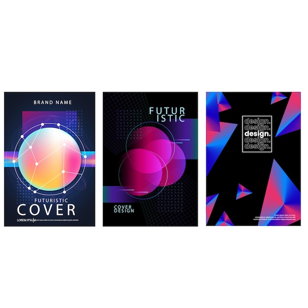 set of modernist abstract geometric vector posters with trendy minimalist isolated shapes