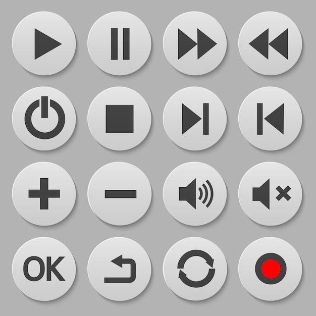 set of navigation round buttons