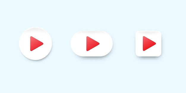  set of neumorphic design UI elements for video mobile app.